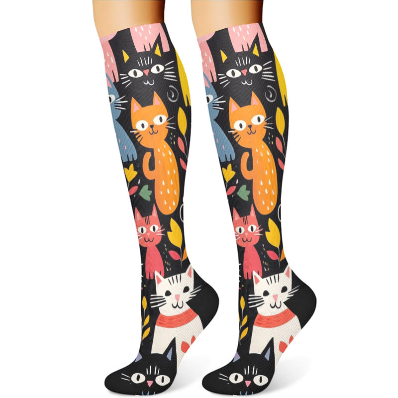 Cartoon Cat Compression Socks(3 Pairs) - image 4