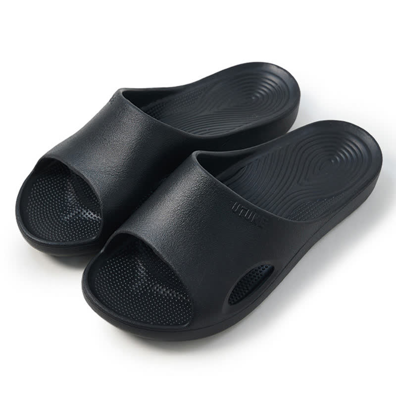 Solid Color Arch Support Non-Slip EVA Bathroom Slides - Black - EU44-45(US10-11) - image 10