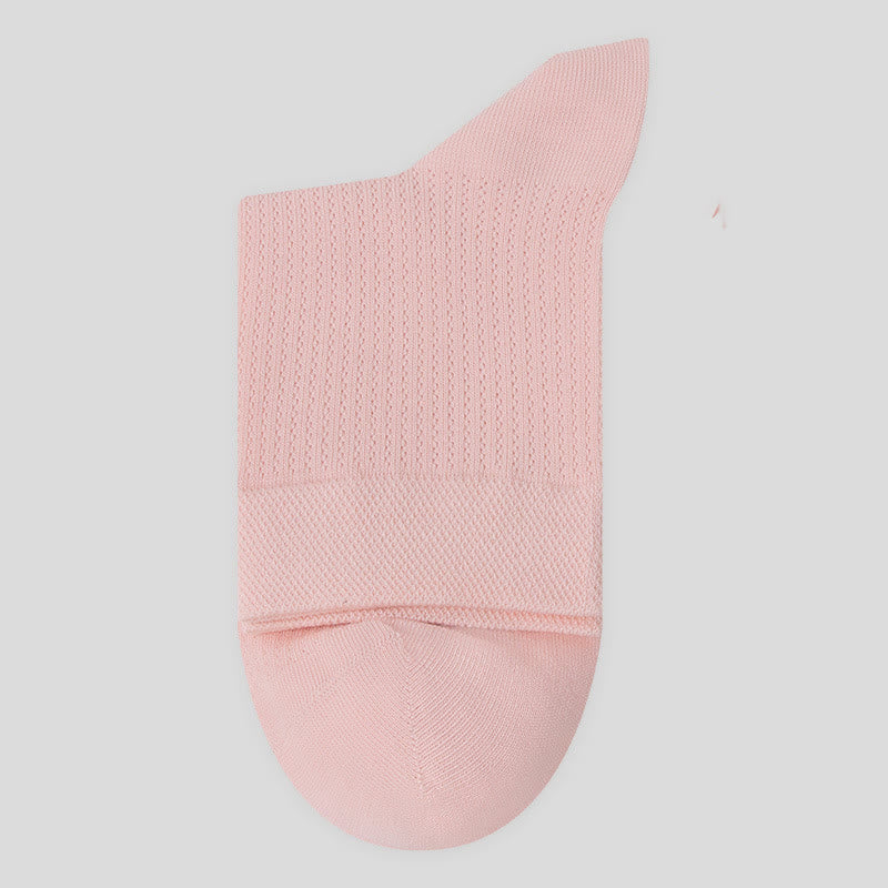 Solid Color Cotton Mesh Quarter Socks(7 Pairs)