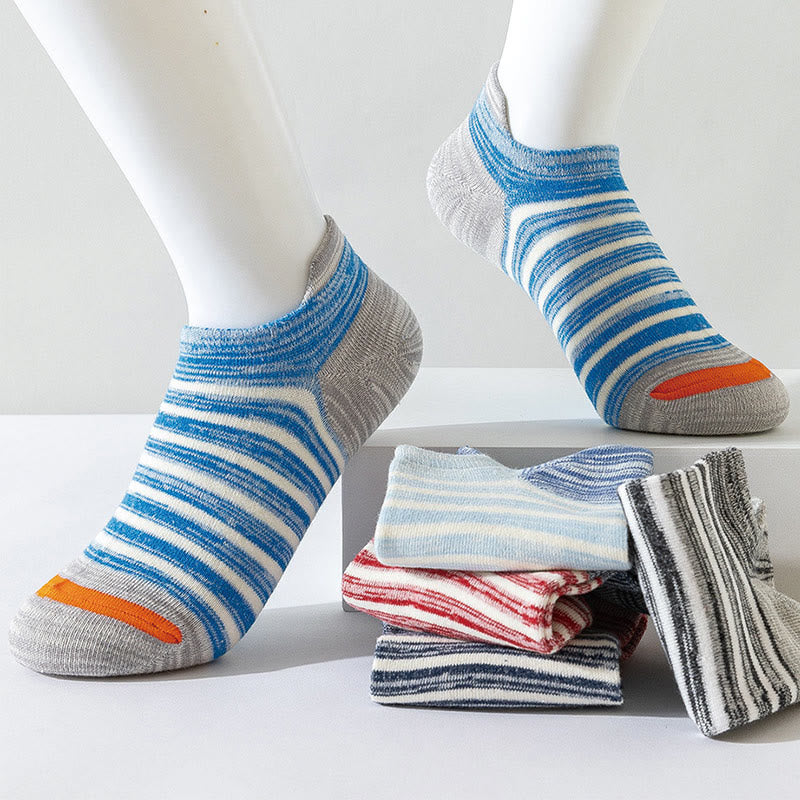 Plus Size Cotton Stripe Ankle Socks(5 Pairs) - image 2