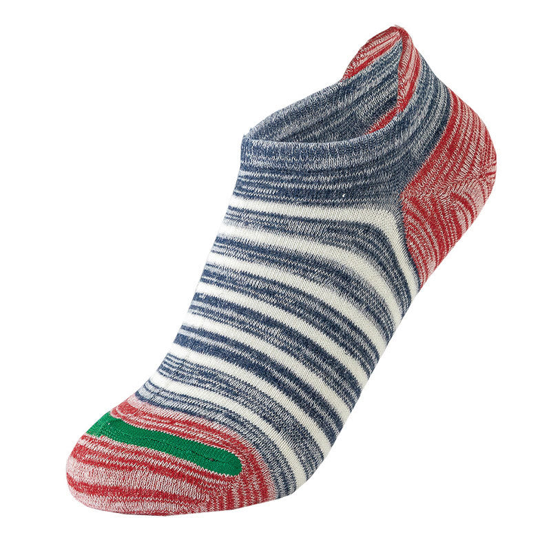 Plus Size Cotton Stripe Ankle Socks(5 Pairs) - Red - EU39-44(US6-10) - image 5