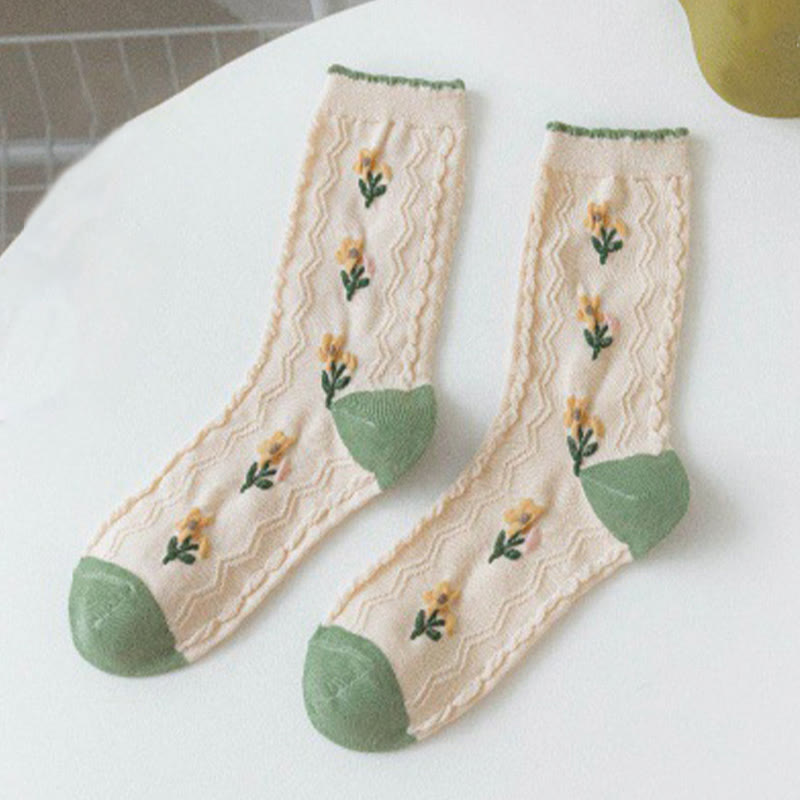 Forest Flower Stamens Quarter Socks(5 Pairs) - image 14