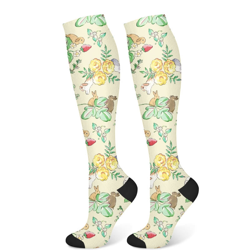 Squirrel Fawn Compression Socks(3 Pairs) - Green(1 Pair) - S/M - image 5