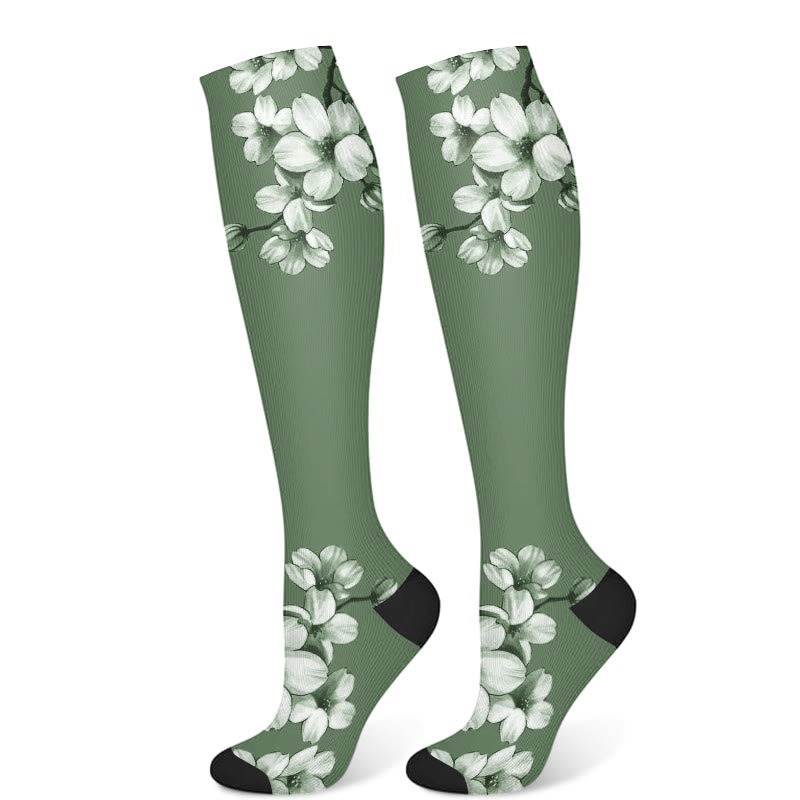 Serene Flowers Compression Socks(3 Pairs)