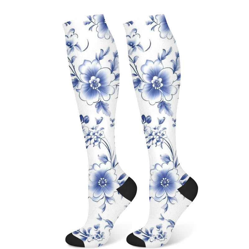 Serene Flowers Compression Socks(3 Pairs)