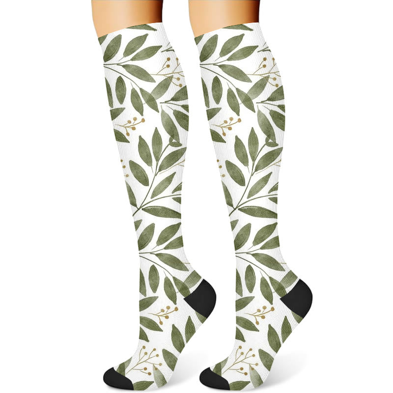 Monstera Leaves Compression Socks(3 Pairs) - image 4