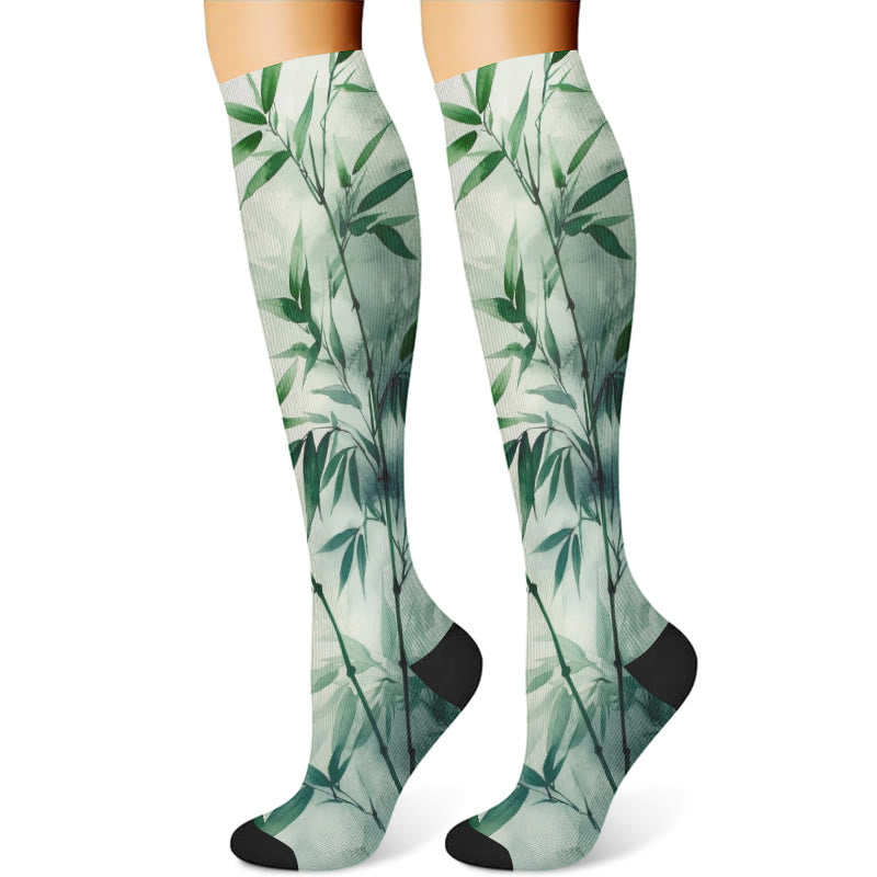 Monstera Leaves Compression Socks(3 Pairs) - image 2