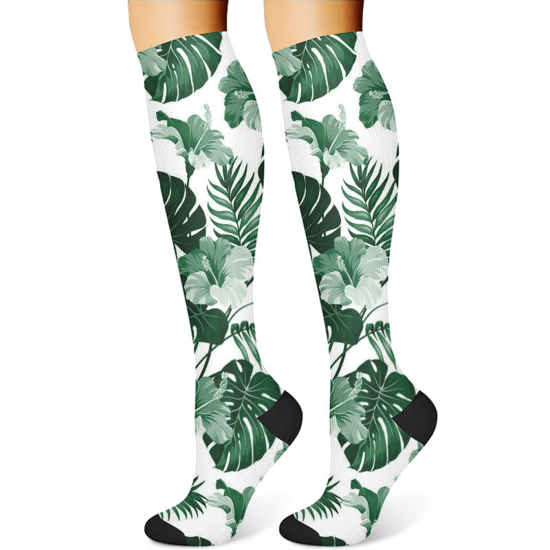 Monstera Leaves Compression Socks(3 Pairs) - image 3