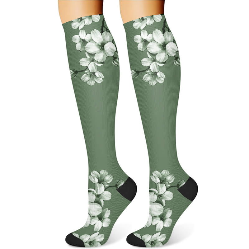 Serene Flowers Compression Socks(3 Pairs)