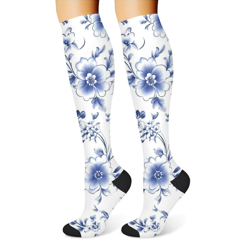 Serene Flowers Compression Socks(3 Pairs)