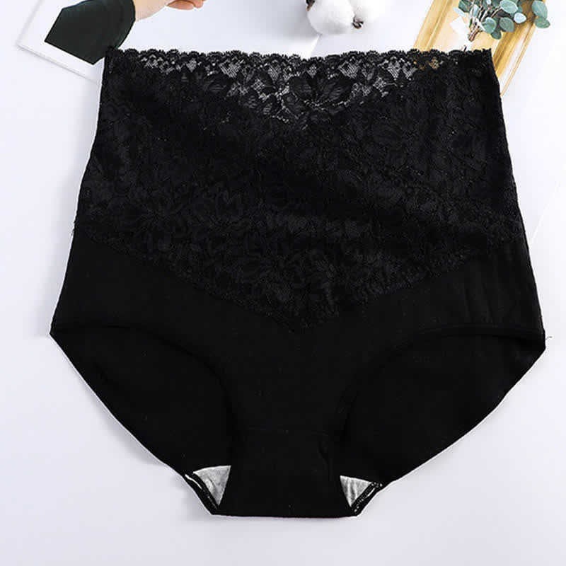 High Waist Lace Shaping Tummy Tuck Brief(3 Packs)