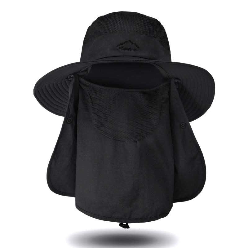 Multi-functional Outdoor Quick Dry Bucket Hat - Black - One Size - image 7