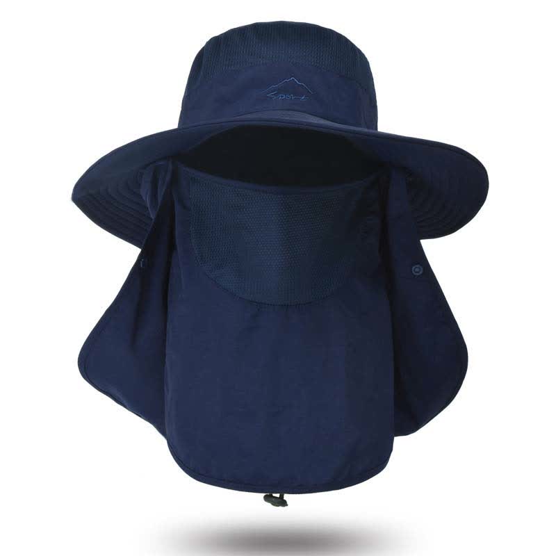 Multi-functional Outdoor Quick Dry Bucket Hat - Navy Blue - One Size - image 13
