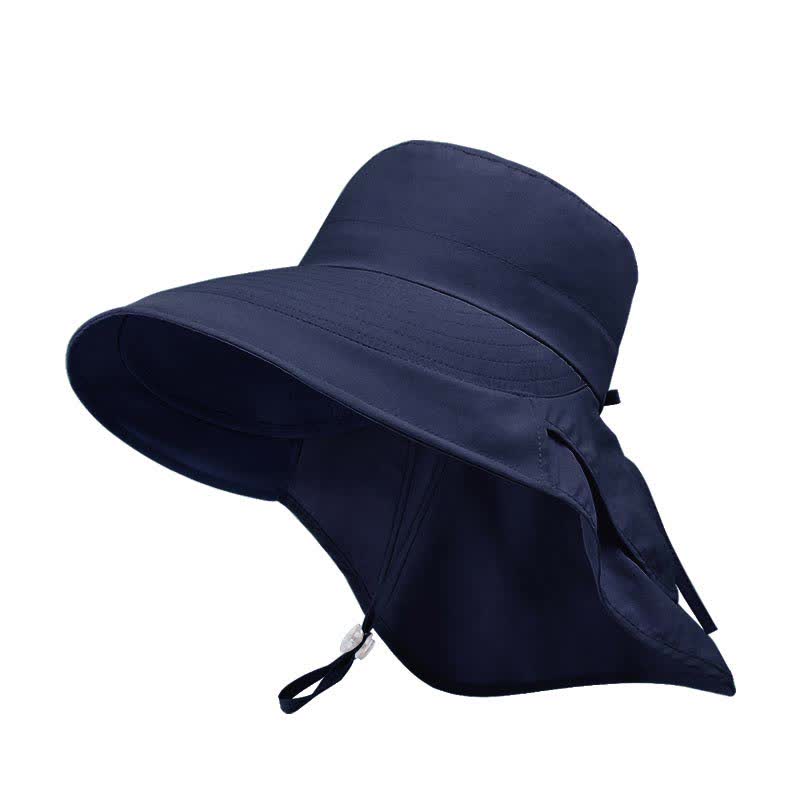 Outdoor Hiking Wide-Brim Bucket Hat - Navy Blue - One Size - image 15