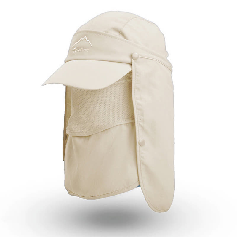 Multi-wear Outdoor Sun Protection Baseball Cap - Beige - One Size - image 13