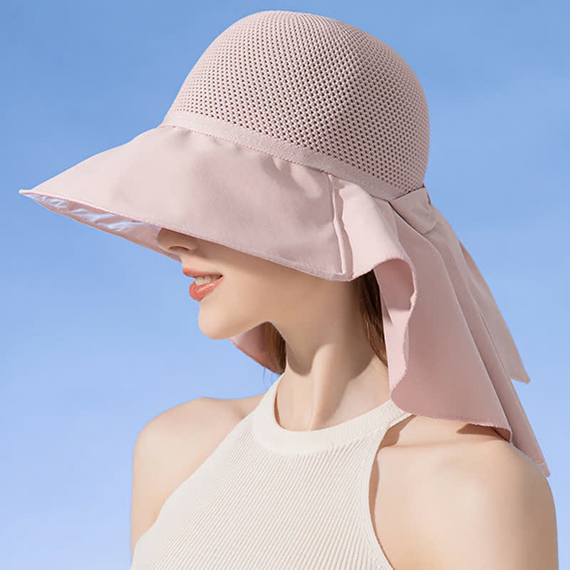 Wide-Brim Breathable Bow-Detail Sun Bucket Hat - image 6