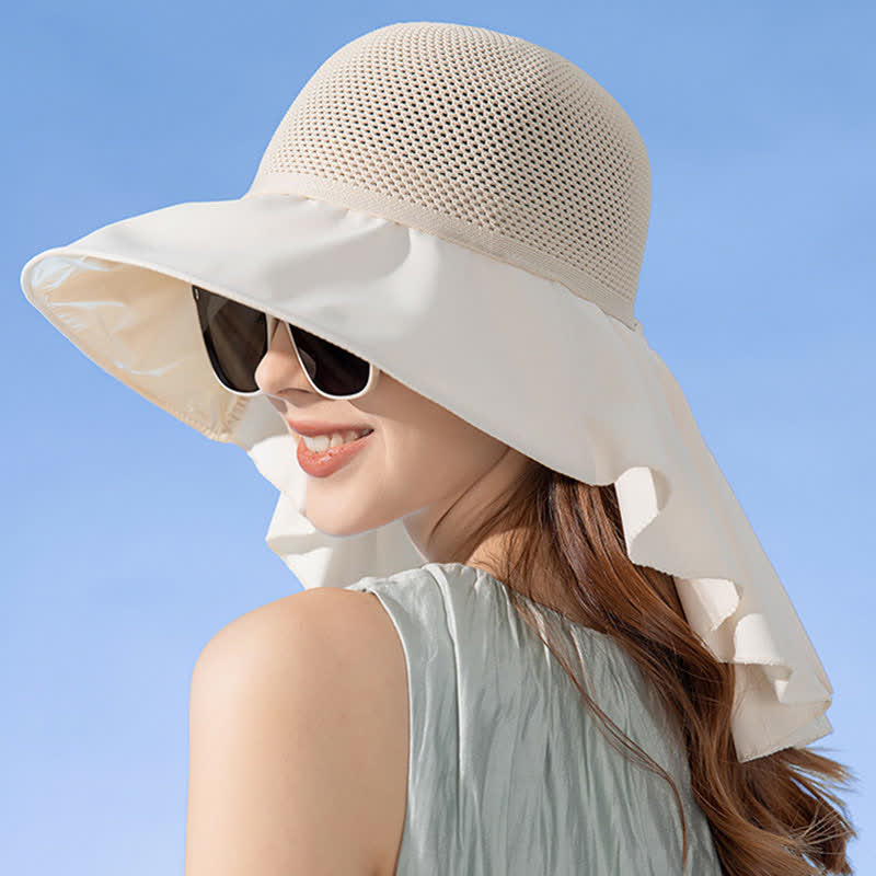 Wide-Brim Breathable Bow-Detail Sun Bucket Hat - image 13
