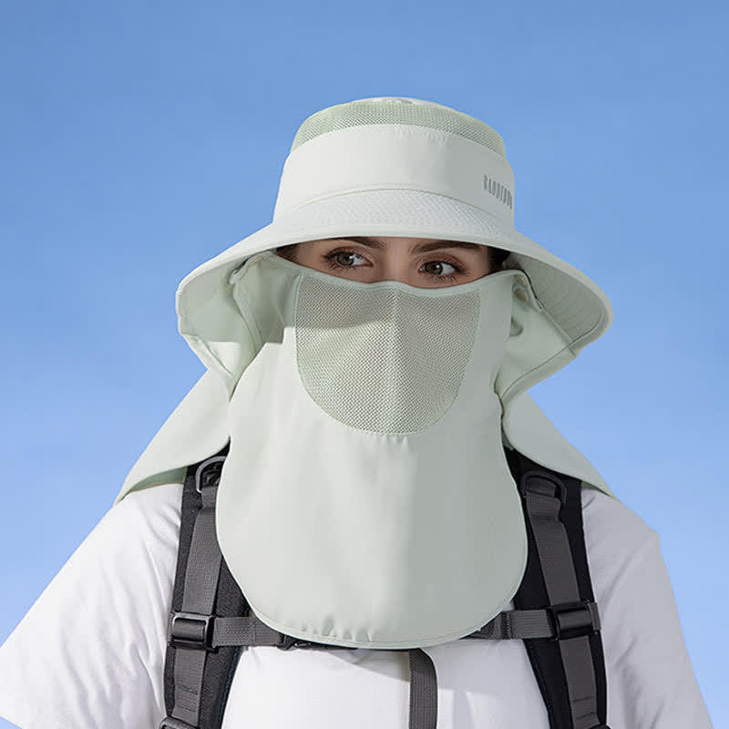 Sun Protection Bucket Hat with Attached Face Scarf - image 12