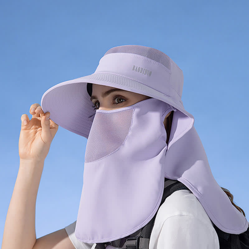 Sun Protection Bucket Hat with Attached Face Scarf - image 2