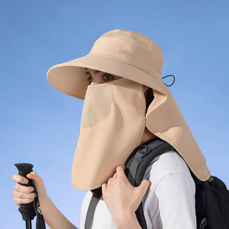 Sun Protection Bucket Hat with Attached Face Scarf - image 10