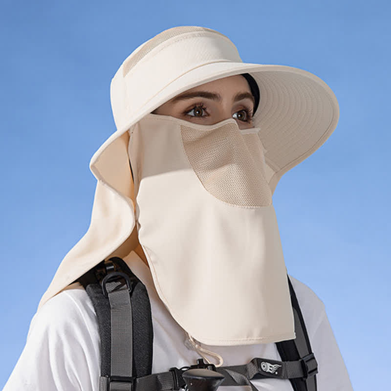 Sun Protection Bucket Hat with Attached Face Scarf - image 15