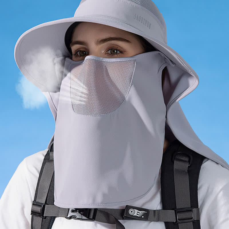 Sun Protection Bucket Hat with Attached Face Scarf - image 17