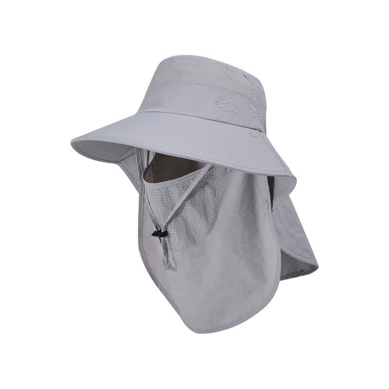 Detachable Face Mask Bucket Hat - Light Gray - One Size - image 6