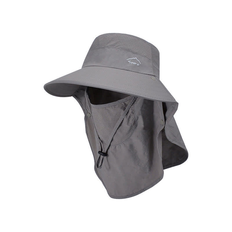 Detachable Face Mask Bucket Hat - Dark Grey - One Size - image 15