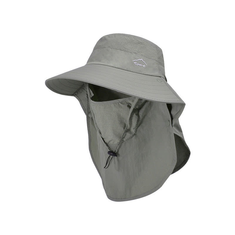 Detachable Face Mask Bucket Hat - Dark Green - One Size - image 12
