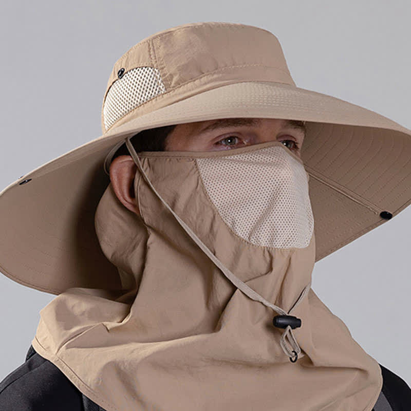 Outdoor Sun Protection Mask Bucket Hat - image 14
