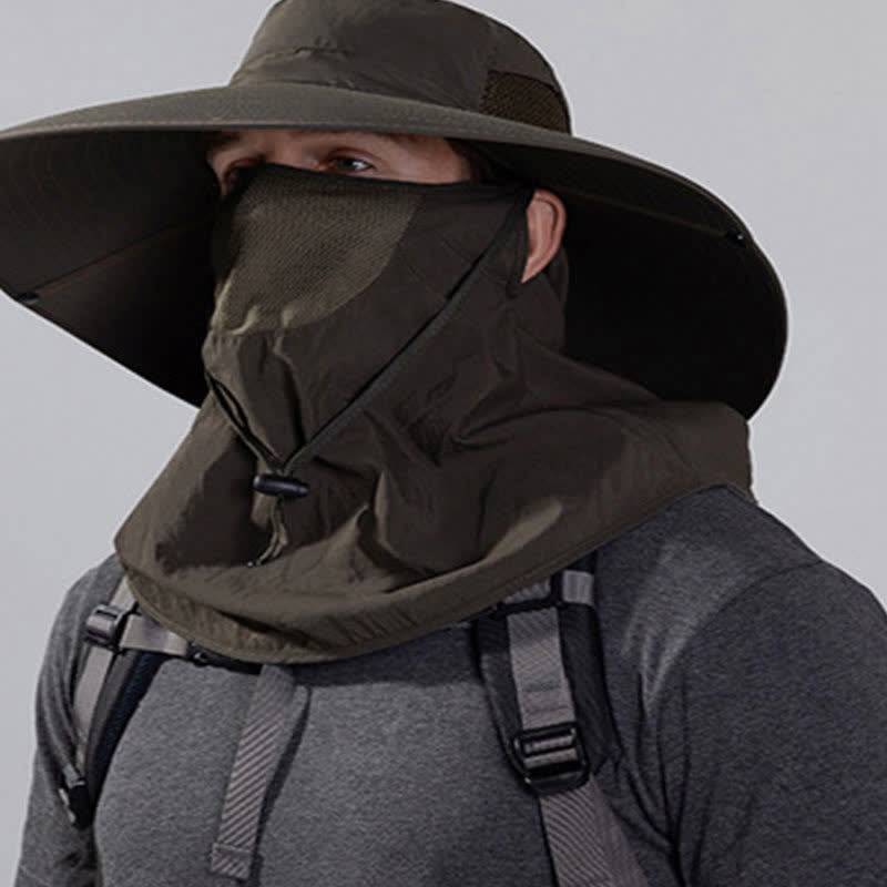 Outdoor Sun Protection Mask Bucket Hat - image 8