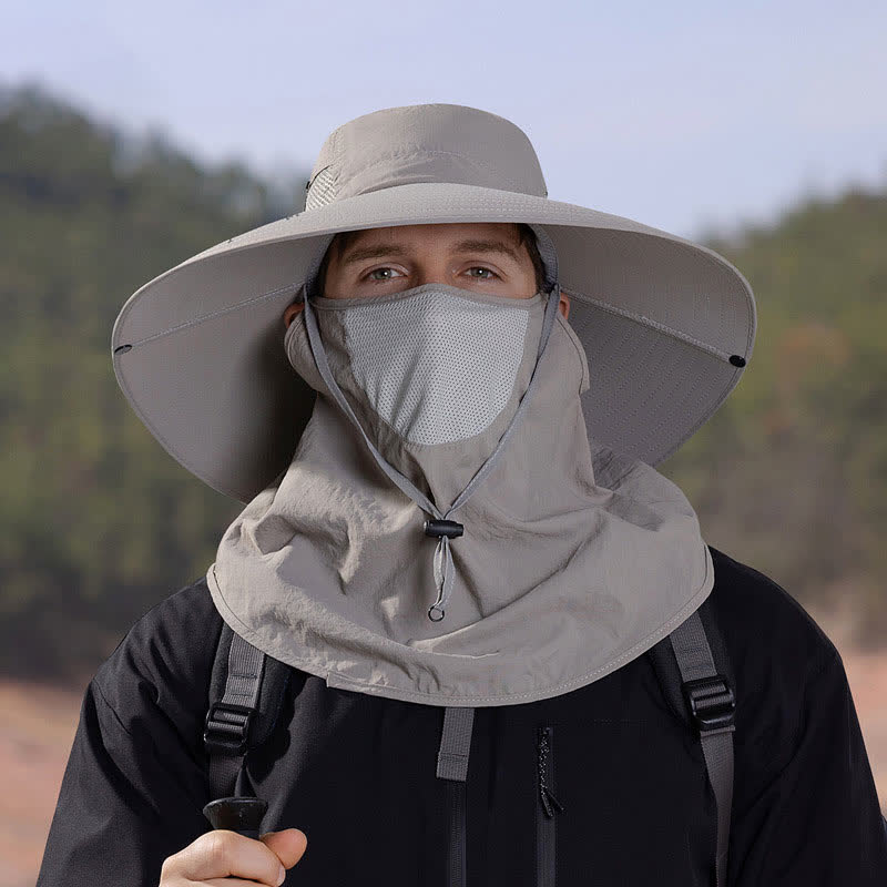 Outdoor Sun Protection Mask Bucket Hat - image 2