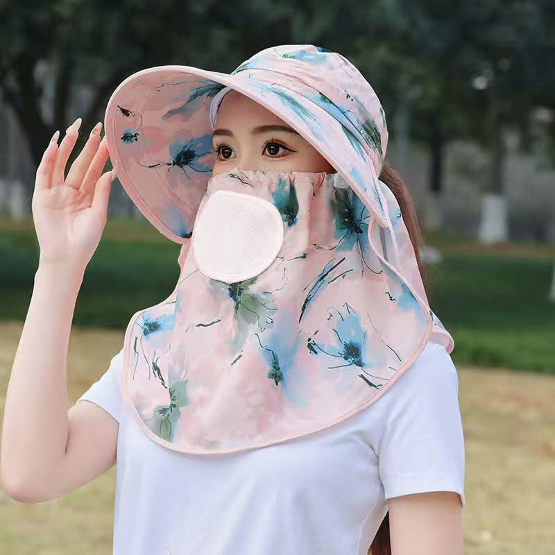Elegant Floral Breathable Sun Hat - Pink - One Size - image 3