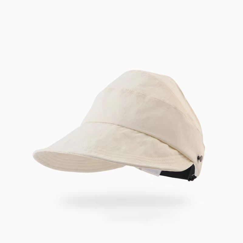 Solid Color Wide Brim Open-Top Hat - Beige - One Size - image 6
