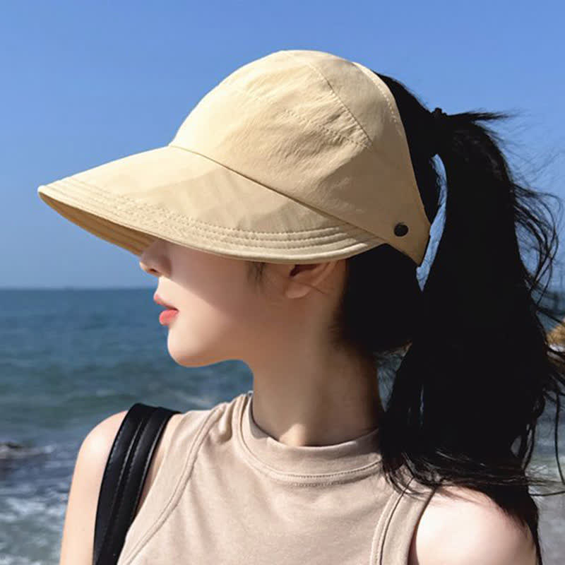 Solid Color Wide Brim Open-Top Hat - image 3