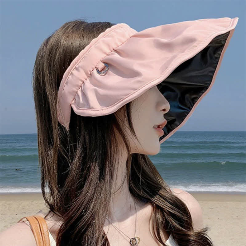 Headband-style Open-top Wide Brim Sun Hat - image 9