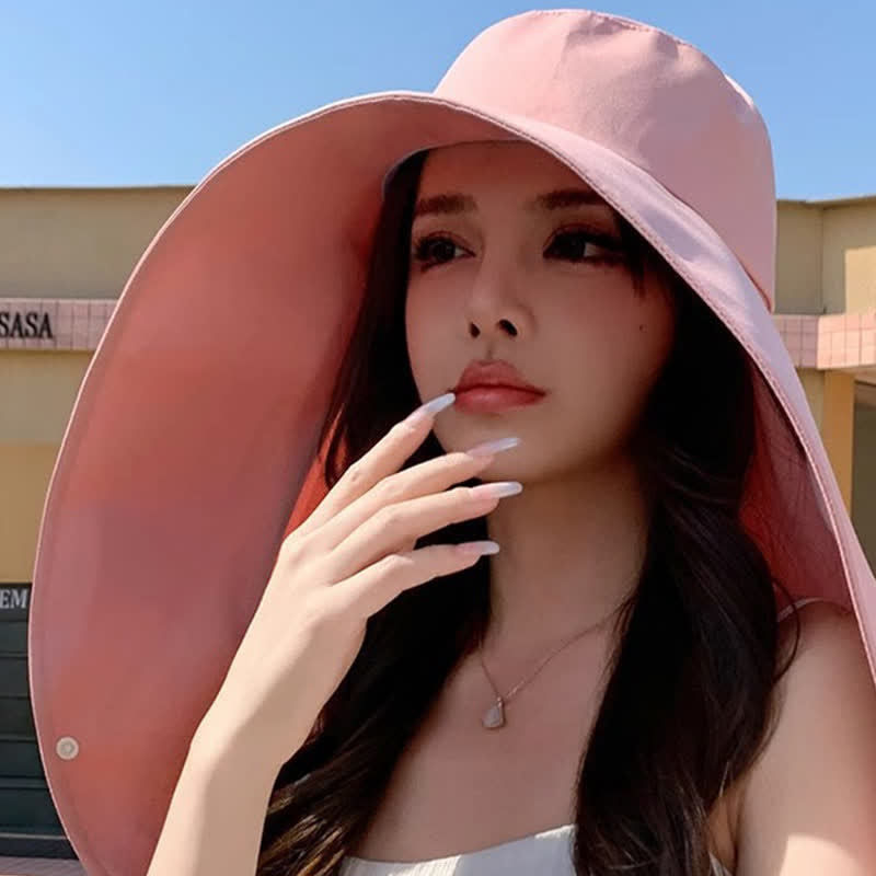 Large Brimmed Shawl One Piece Sun Hat - image 1
