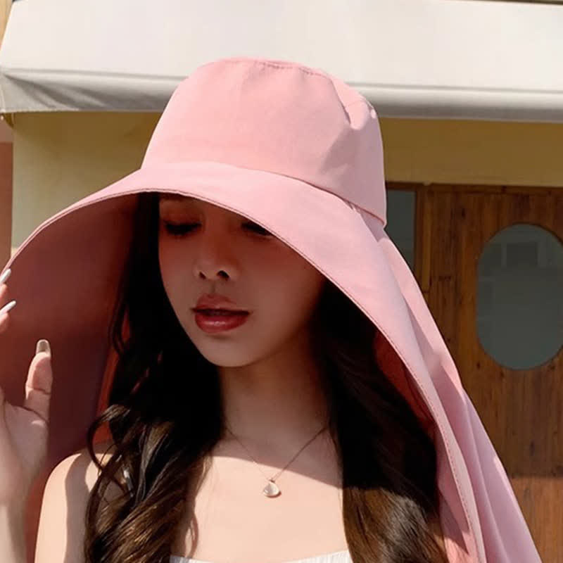 Large Brimmed Shawl One Piece Sun Hat - image 2