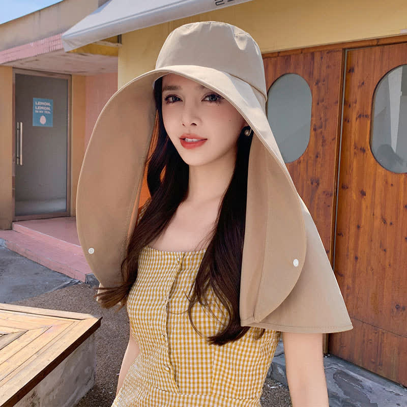 Large Brimmed Shawl One Piece Sun Hat - image 9
