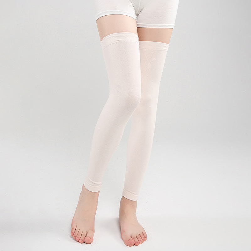 Modal Thin Silicone Non-Slip Thigh Sleeves - Beige - XL - image 7