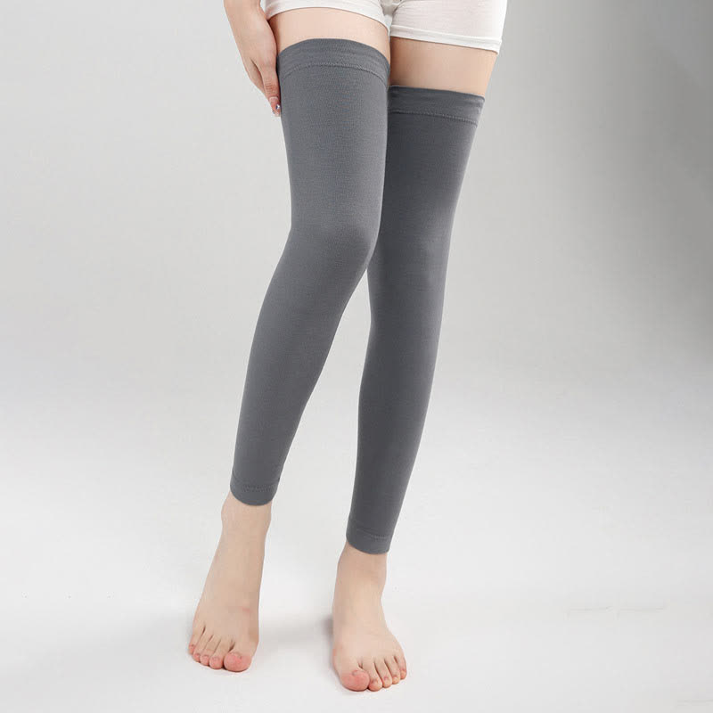 Modal Thin Silicone Non-Slip Thigh Sleeves - Dark Grey - XL - image 4