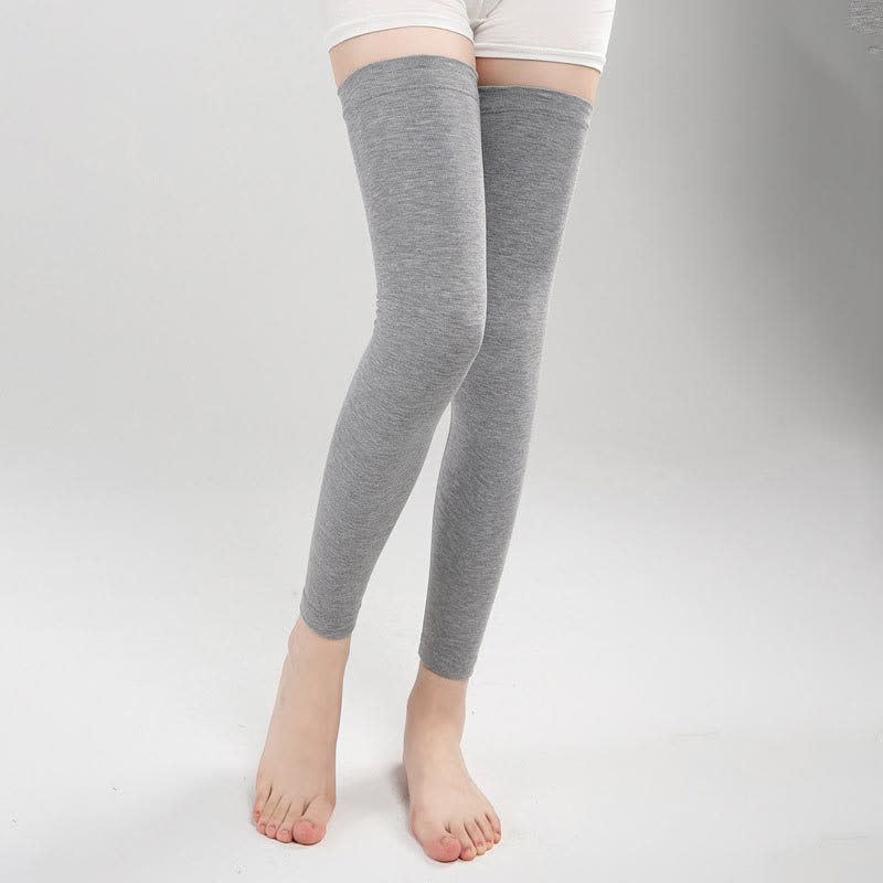 Modal Thin Silicone Non-Slip Thigh Sleeves - Light Gray - XL - image 5