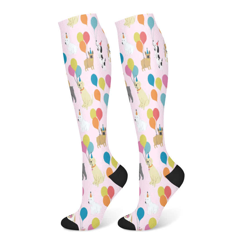 Balloon Dachshund Cat Compression Socks(3 Pairs) - Light Pink(1 Pair) - S/M - image 8