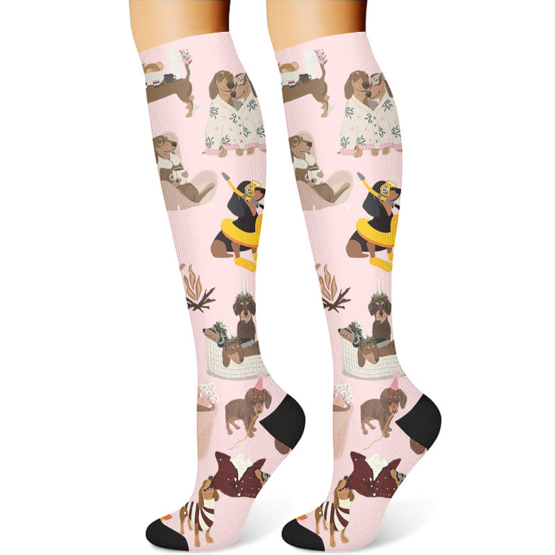 Balloon Dachshund Cat Compression Socks(3 Pairs) - image 4