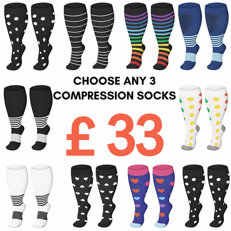 2XL-4XL Plus Size Polka Dots Compression Socks