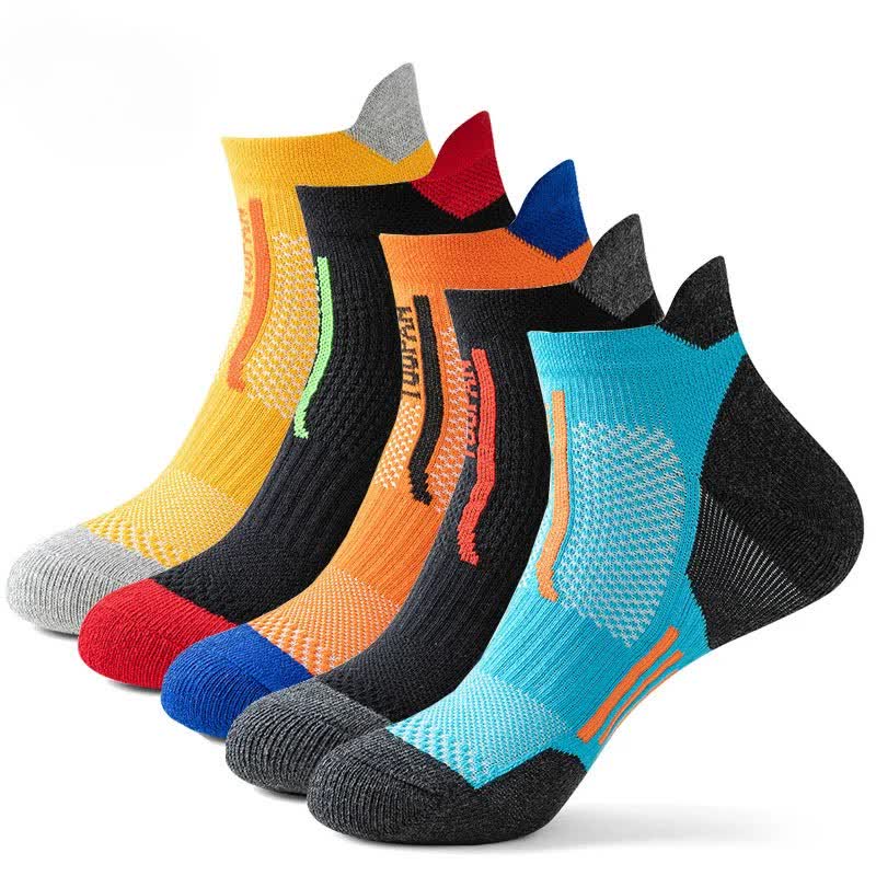 Color-Block Sports Compression Ankle Socks(5 Pairs)