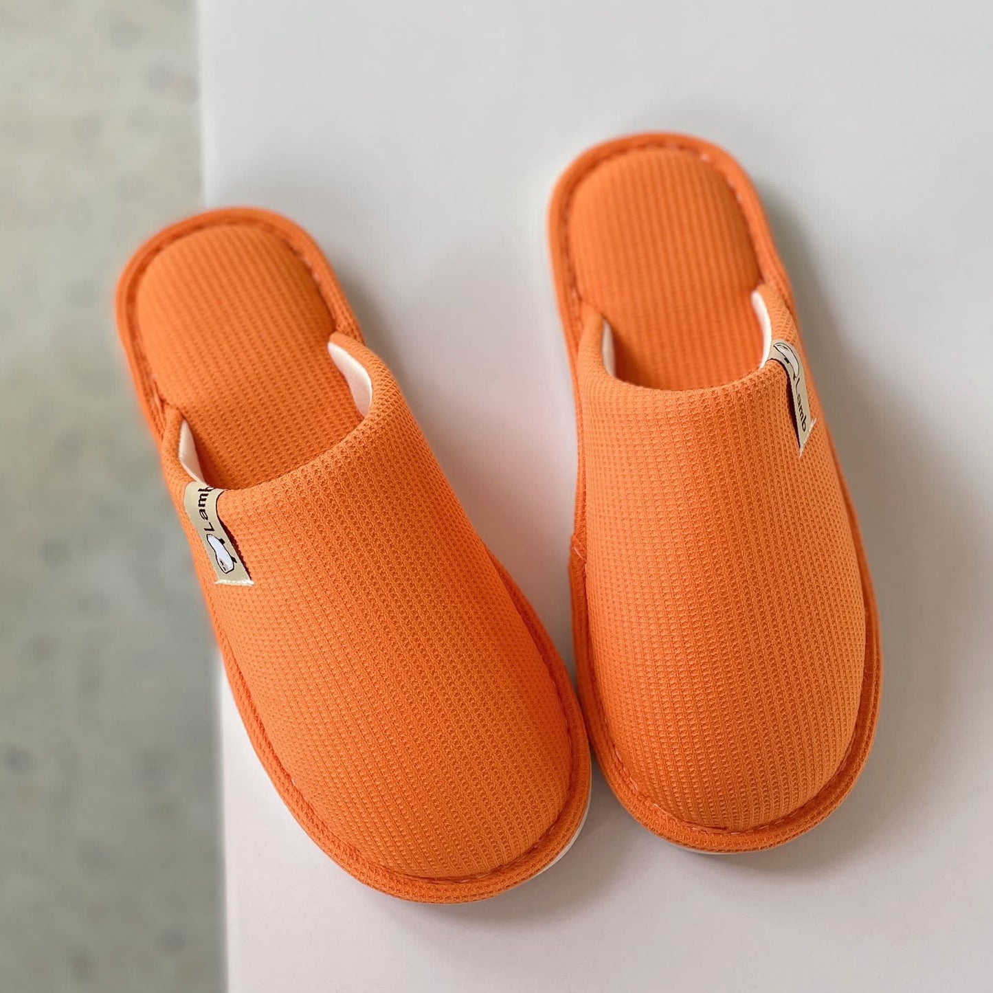 Solid Color Simple Waffle Home Slippers