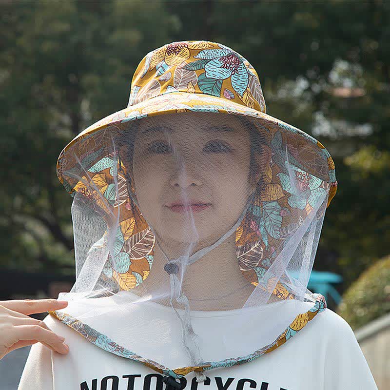 Floral Print Outdoor Wide Brim Bucket Hat - E - One Size - image 11