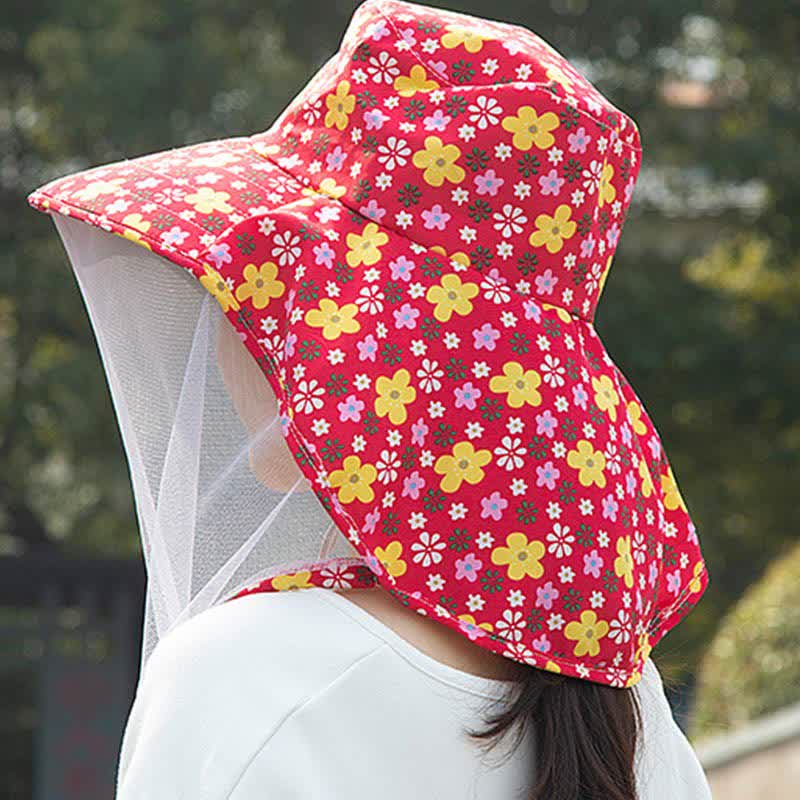 Floral Print Outdoor Wide Brim Bucket Hat - image 2