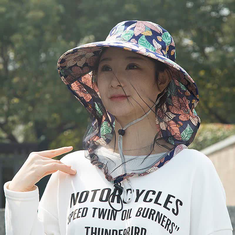 Floral Print Outdoor Wide Brim Bucket Hat - image 10